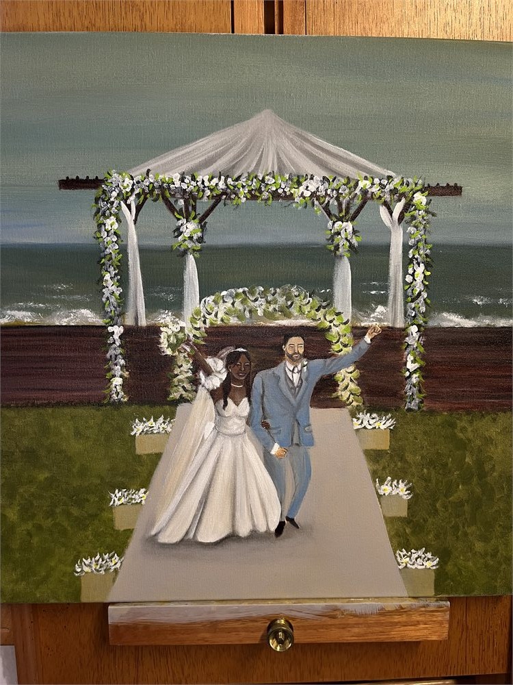 Pintura ao vivo — casamento Ana & Rafael