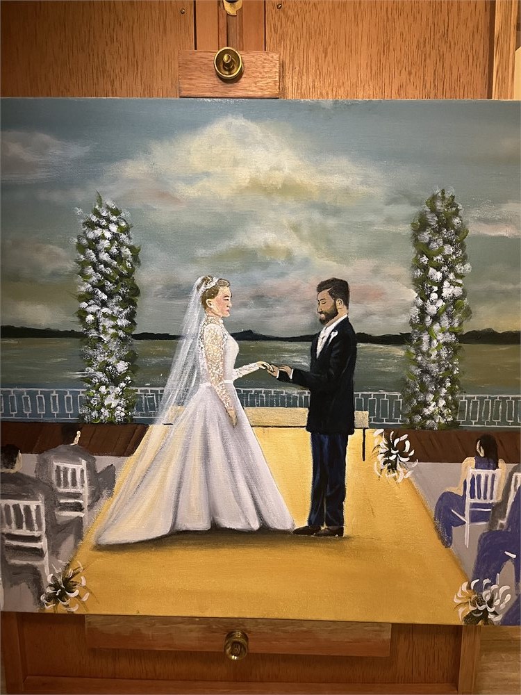 Pintura ao vivo — casamento Ana & Rafael