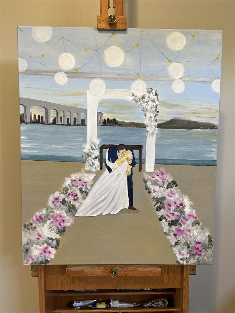 Pintura ao vivo — casamento Ana & Rafael